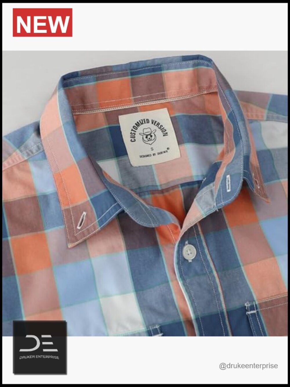 Men's Short Sleeve Button Down Shirt Plaid Western Style Regular Fit - Picture 4 of 5